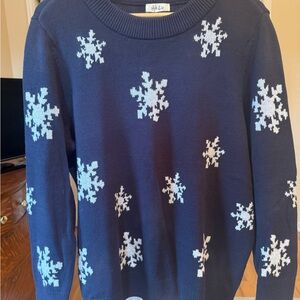 Style & Co. Navy Snowflake Sparkle Sweater